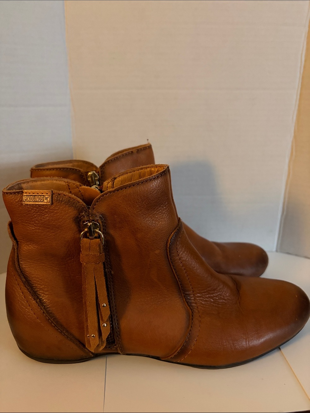 PIKOLINOS Tan Leather Tassel Ankle Boots size 40- women’s 9.5